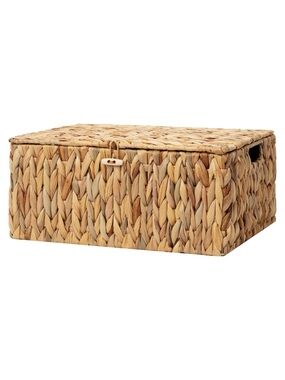 Wicker Basket with Lid by StorageWorks. Extra Large. Organizing